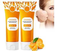 Orange Exfoliating Gel for Face and Body - Moisturizer Face Body Scrub Gel, Deep Clean Pores, Remove Blackheads & Moisturize Skin for All Types Skin (2pcs)