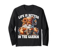 Orange Fall GNOME Grandpa Life Is Better in The Garden Maglia a Manica