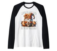 Orange Fall GNOME Grandpa Life Is Better in The Garden Maglia con Maniche Raglan