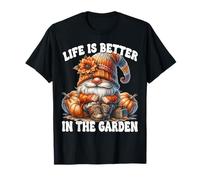 Orange Fall GNOME Grandpa Life Is Better in The Garden Maglietta