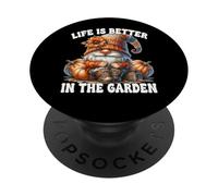 Orange Fall Gnome Grandpa Life Is Better In The Garden PopSockets PopGrip Adesivo