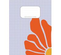 Orange Flower Graph Paper Notebook - 8.5 x 11 Inches, 120 Pages - Grid Notebook for Math, Drawing, Engineering, and Note Taking