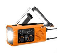 (Orange) Hand Crank Weather Radio for Emergency with Mobile Phone Charging Function Portable Small Radio Natural disasters