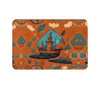 Orange House, tappetino di benvenuto stampato, 40,6 x 61 cm, tappetino assorbente per porta del bagno e della cucina