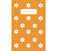 Orange Journal with White Flowers: 6 in. x 9 in., 120 Lined Pages