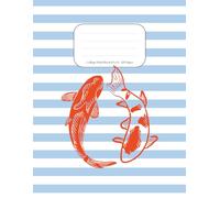Orange Koi and Blue and White Stripe Notebook - 8.5” x 11” College Ruled Journal | 120 Pages for School, Work & Writing