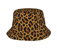 Orange Leopard Print Unisex Cappello da Sole Leggero Cappelli A Secchiello Pieghevole Bucket Hat per Trekking Escursionismo Ciclismo Spiaggia