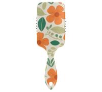 Orange Litlle Flowers Semplice spazzola per capelli carina uomo Progettato massaggiatore testa cuoio capelluto per capelli ricci con manico ergonomico cepillo para definir rizos