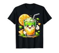 Orange Matcha Latte T-Shirt Iced Green Tea Lover Gift Kawaii Maglietta