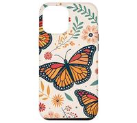 Orange Monarch Butterfly Red Flowers Fall Butterfly Floral Custodia per iPhone 12 Pro Max