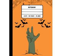Orange notebook on the occasion of the halloween holiday: Ghost hand writing journal (8.5x11 100 lined pages matte softcover)
