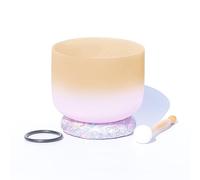 Orange Pink Gradation, Crystal Yoga Singing Bowl, 7-12 Inches, Handmade, Meditation Prop, Relieves Fatigue And Anxiety, Suitable For Beginners And Professionals, Comes Wi(11 Pollici)