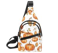 Orange Pumpkins Spider Webs Bats 3 Sling Bag per le donne borsa a tracolla da viaggio borsa a tracolla borsa da petto, Multicolore 06, 11.8x7x1.5in/30x18x4cm