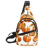 Orange Pumpkins Spider Webs Bats 3 Sling Bag per le donne borsa a tracolla da viaggio borsa a tracolla borsa da petto, Multicolore 20, 11.8x7x1.5in/30x18x4cm