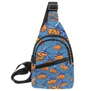 Orange Pumpkins Spider Webs Bats 3 Sling Bag per le donne borsa a tracolla da viaggio borsa a tracolla borsa da petto, Multicolore 17, 11.8x7x1.5in/30x18x4cm