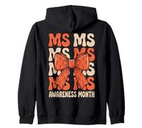 Orange Ribbon MS Multiple Sclerosis Awareness Women Felpa con Cappuccio