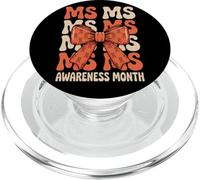 Orange Ribbon MS Multiple Sclerosis Awareness Women PopSockets PopGrip per MagSafe