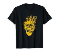 Orange Skull Gothic Dark Art Men - Rock Biker Gift Maglietta