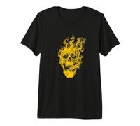 Orange Skull Gothic Dark Art Men - Rock Biker Gift Maglietta Premium