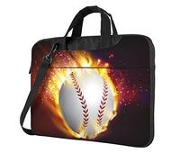 Orange Softball Baseball On Fire And Water Stampa Borsa a tracolla per laptop Donna Uomo Borsa da lavoro per computer per ufficio aziendale