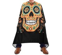 Orange Sugar Skull Mexican Uomo Donna Mantella Taglio Capelli Antiaderente Mantello Da Barbiere Leggera Mantella Parrucchiere Per Parrucchieri Uso Domestico Tagliare I Capelli 168X140Cm