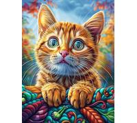 Orange Tabby Cat in A Magical Forest Puzzle 300 Pezzi Rompicapo Creativo Artistico Scenery Science Fiction Stimolo Della Creatività Attività Per Il Tempo Libero Regalo Per Persone Creative 300 PCS