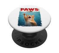 Orange Tabby Cat PAWS Parodia - Gatto che insegue il topo umorismo gatto PopSockets PopGrip Adesivo