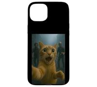 Orange Tabby Cat Selfie Run Away From Zombie for Kids Adult Custodia per iPhone 15 Plus