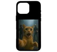 Orange Tabby Cat Selfie Run Away From Zombie for Kids Adult Custodia per iPhone 16 Pro Max