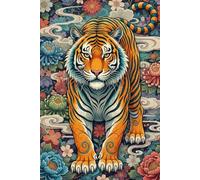 Orange Tiger: Japanese Ornamental A5 Lined Notebook