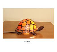 Orange Tortoise/Turtle Lamp, Accent Lamp,Bedroom Bedside Table Lamp,Handmade Stained Glass Night Light