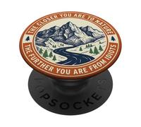 Orange Vintage Funny Outdoors Mountain Hiking Forests Nature PopSockets PopGrip Adesivo