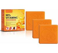 Orange Vitamin C Handmade Soap, Natural Organic Soap with 99% Vitamin C and Orange Extract,for Face & Body Exfoliate Moisturizing Whitening Care, 100g. (3pcs)
