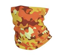 Orange Yellow Camo Print Ghetta da Collo Elegante Passamontagna Multiuso Sciarpa A Tubo per Escursionismo attività Elastico Headwrap