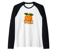 Orange You Glad It's a Sweet Retro Sunshine Tipo di Giorno Maglia con Maniche Raglan
