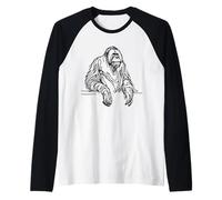 Orangutan Arte lineare Tierfreund Maglia con Maniche Raglan
