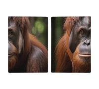 Orangutan - Custodia per passaporto da viaggio, con scomparti per carte di credito e carta d'imbarco, organizer per documenti d'identità di famiglia (20 x 13 cm)