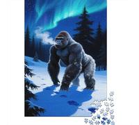 Orangutan Puzzle Di 1000 Pezzi Puzzle in Legno Snowy Mountain Aurora Regali Festa Della Mamma Puzzle Natura Puzzle Adulti E Ragazzi Regalo Per Lui E Per Lei +14 Anni 1000pcs (75x50cm)