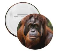 Orangutan - Spilla rotonda personalizzata in latta per scattare foto, grande bottone, adatta per insegnanti, infermieri, medici, personale, accessori regalo per feste, 1PCS, Plastica, plastica