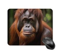 Orangutan - Tappetino per mouse quadrato per computer portatile, con base in gomma antiscivolo, 20 x 25 cm, ultra sottile, per computer, laptop, ufficio, accessori da scrivania