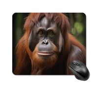 Orangutan - Tappetino per mouse quadrato per computer portatile, con base in gomma antiscivolo, 25 x 30 cm, ultra sottile, per computer, laptop, ufficio, accessori da scrivania