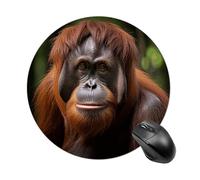 Orangutan - Tappetino per mouse rotondo per scattare foto, per gaming, ad alta densità, portatile, comodo, per scrivania, casa, ufficio, 20 x 20 cm