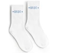Oranllow Calzini da sposa da donna, blu regali di nozze Bride To Be decorazioni, calzini in morbido cotone per damigella d'onore, regali per fidanzati, decorazioni per addio al nubilato, bomboniere