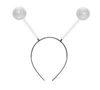 Oranllow Cerchietto per capelli con alieno, fascia per capelli con antenna aliena, accessori per costume spaziale, per Halloween, feste a tema, cosplay (argento)