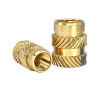 ORANXIN 10 Pcs Knurled Brass Heat Insert Nut Injection Hot Melt Nuts | Copper Threaded Inserts for Plastic M6 x 6 x 8