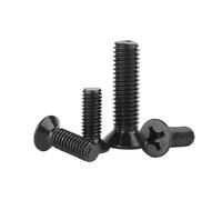 ORANXIN M2.5 x 12mm 50 Pcs Croce Bulloni a testa piatta Acciaio inossidabile 304 Nero Zinco Bulloni a testa svasata Viti Machine Metrico Elementi di fissaggio