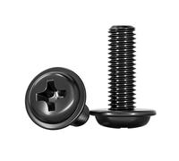 ORANXIN M2 x 6mm 100 Pcs Croce Viti a testa bombata con rondella Acciaio inossidabile 304 Testa tonda Macchina Bulloni Elementi di fissaggio