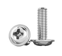 ORANXIN M2 x 8mm 100 Pcs Croce Viti a testa bombata con rondella Acciaio inossidabile 304 Testa tonda Macchina Bulloni Elementi di fissaggio