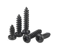 ORANXIN M3 x 10mm 200 Pcs Testa tonda Viti per legno Acciaio al carbonio Ferro Ossido Nero Viti autofilettanti Croce Testa di Pan Coda a punta Viti auto perforazione