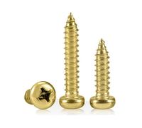 ORANXIN M4 x 20mm 20 Pcs Ottone Croce Testa rotonda Viti per legno Viti autofilettanti Rame Viti auto perforazione Filettatura completa